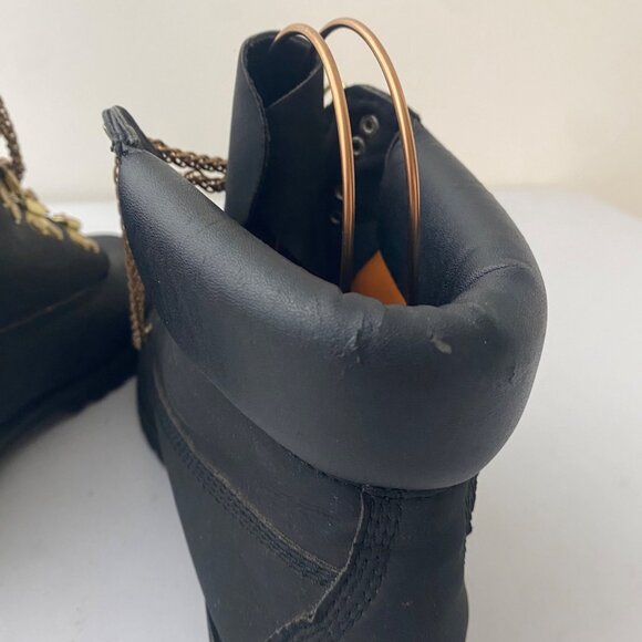 Timberland 10061 Boots Shoes Black Gold Chain - Picture 8 of 12